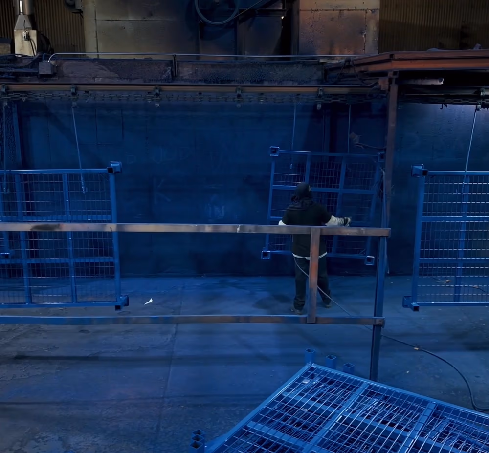 Ohio Rack coating and finishing process for durable steel storage systems